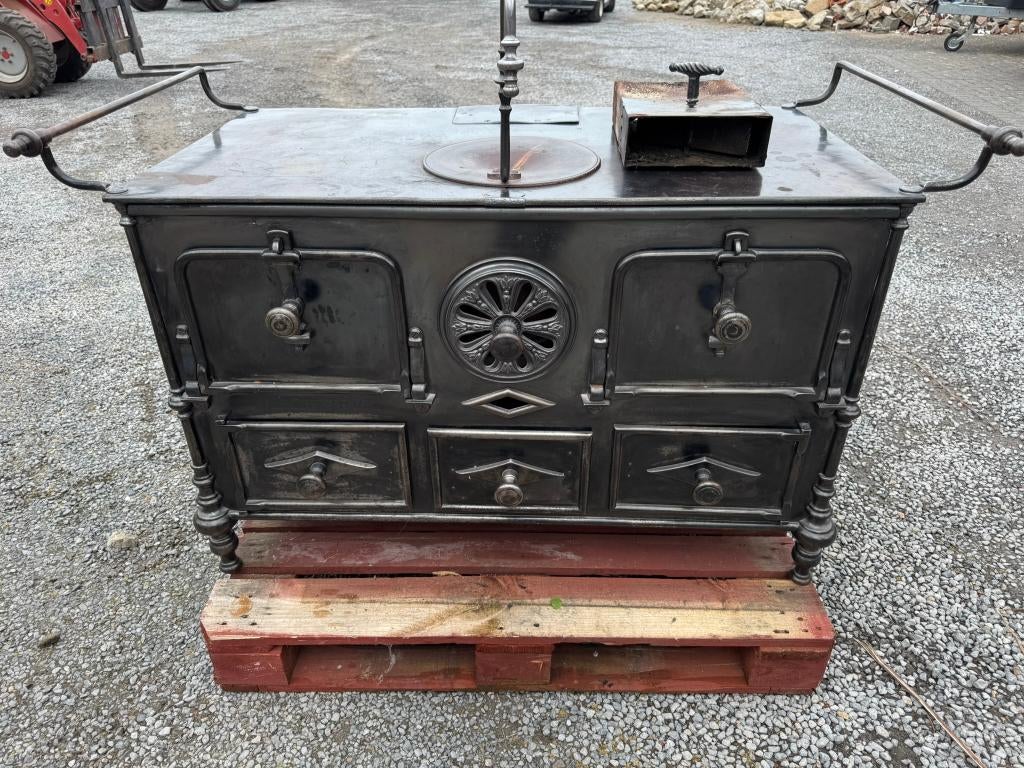 antiek fornuis kolen / hout Leuvense stoof Cuisinière, Ophalen, Gebruikt, Vrijstaand, Hout