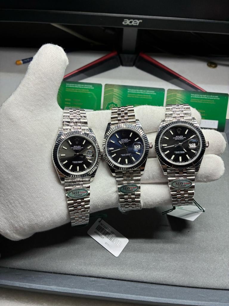 Rolex Datejust blauw grijs zwart, Bijoux, Sacs & Beauté, Montres | Hommes, Enlèvement ou Envoi, Rolex