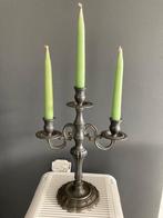 Tinnen 3-armige kandelaar – 95% tin – klassiek, Antiek en Kunst, Ophalen of Verzenden, Overige materialen