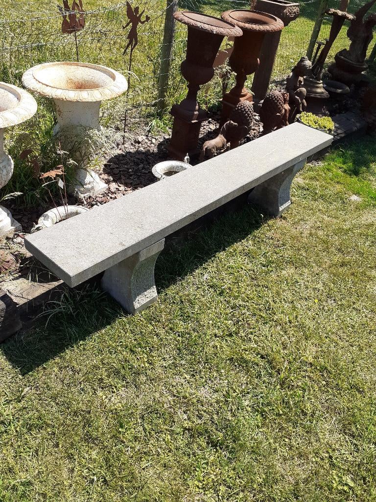 BANC DE JARDIN EN PIERRE BLEUE (longueur 2,09M), Jardin & Terrasse, Enlèvement, Utilisé, Autres matériaux