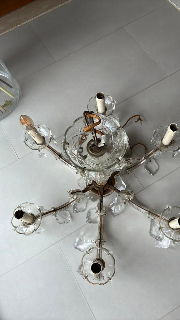 Vintage kristallen kroonluchter!, Ophalen, Zo goed als nieuw