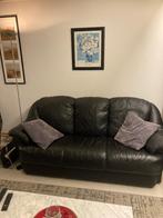 Lederen salon, Huis en Inrichting, Zetels | Zetels, Ophalen, Gebruikt, Driepersoons, Leer