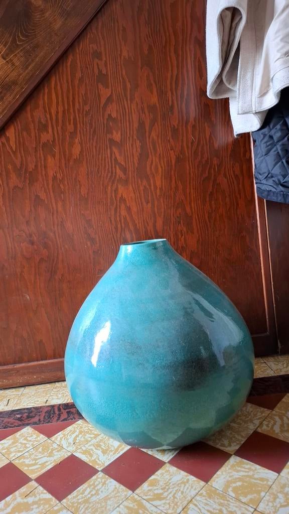 Grote, turquoise vaas, Ophalen