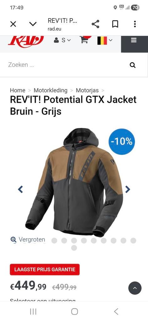 Potentiel Revit Goretex XL, Motos, Enlèvement
