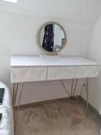 Luxe kaptafel 180 cm met verstelbare LED spiegel – wit/goud, Huis en Inrichting, Tafels | Kaptafels, Ophalen of Verzenden