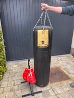 Bokszak 120 cm in leer Domyos met handschoenen, Ophalen, Zo goed als nieuw, Bokszak