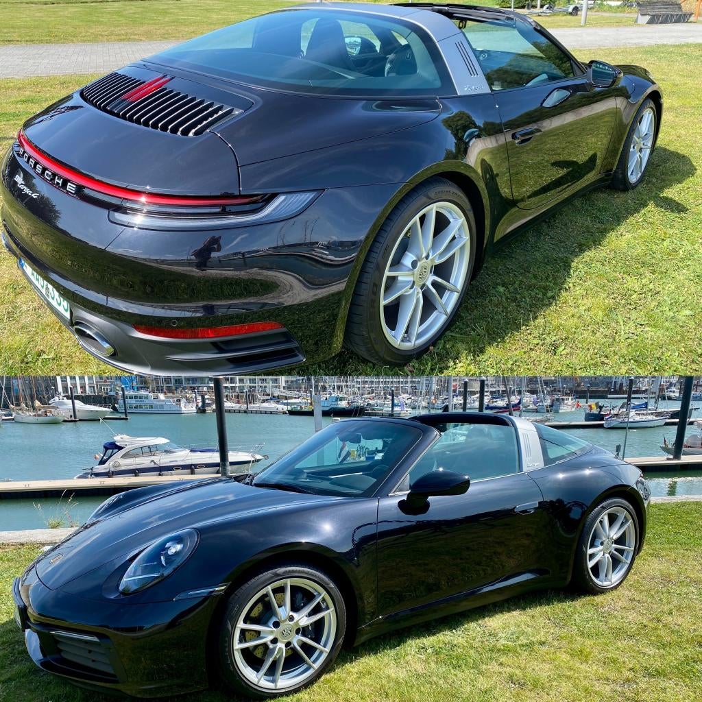 Porsche Targa 4   PDK  922  ALS NIEUW 4250 KM, Auto's, Automaat, 4 zetels, Zwart, Leder