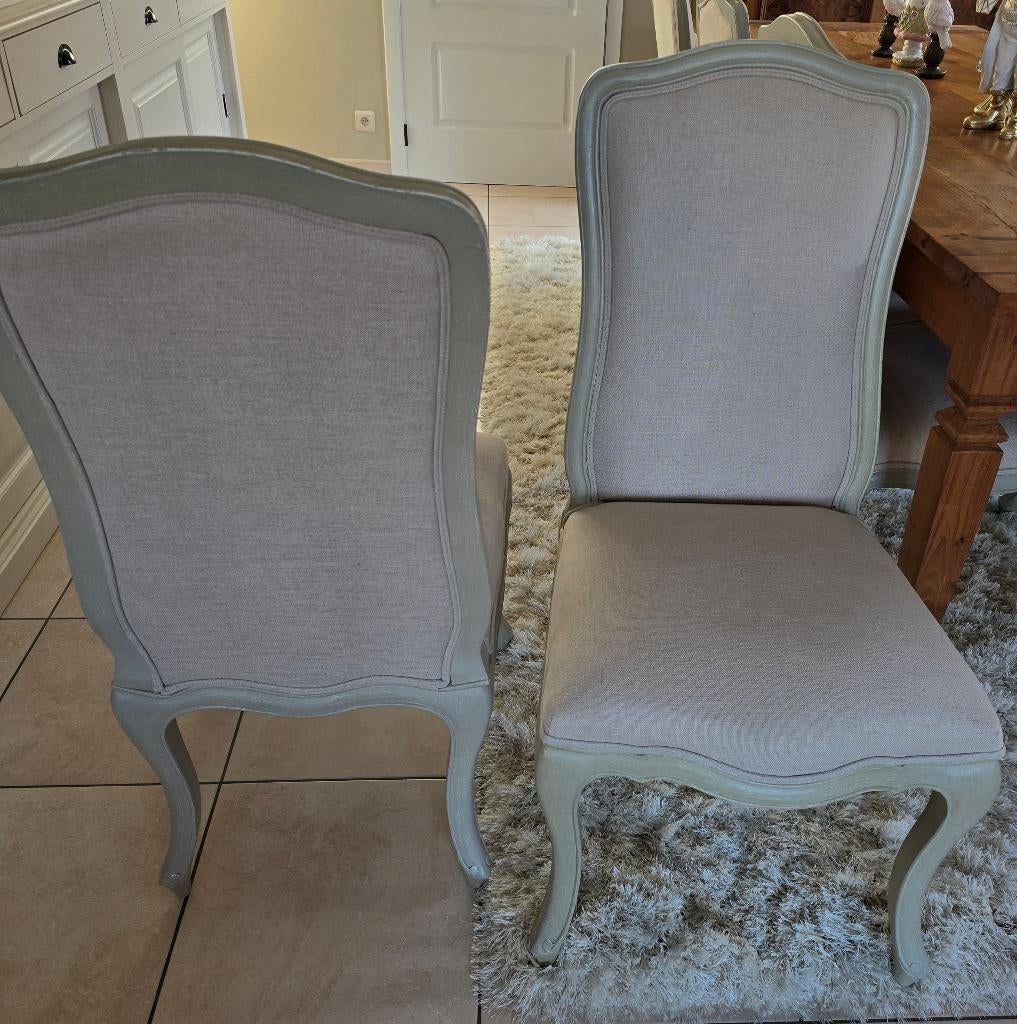 Chaises de salle à manger Versailles, Maison & Meubles, Chaises, Comme neuf, Cinq, Six Chaises ou plus, Bois, Tissus, Autres couleurs