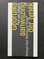 Paul van Ostaijen Gebruiksaanwijzing der lyriek - de Ridder, Ophalen