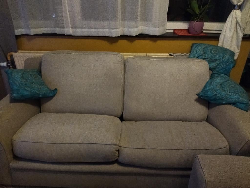 Divan gris en tissu., Maison & Meubles, Canapés | Salons, 75 à 100 cm, Quatre personnes ou plus, Enlèvement, Utilisé