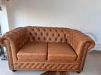 Chesterfield zetel cognac 2-zit, Ophalen, Zo goed als nieuw