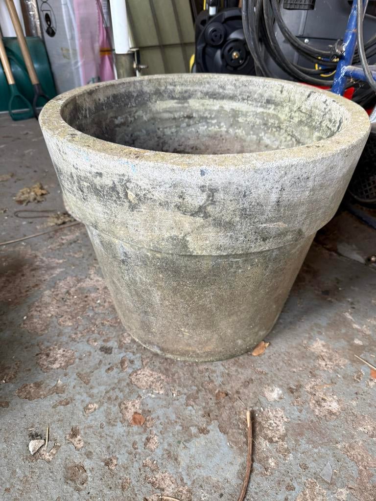 Grote stenen bloempot, 43cm binnenmaat, Ophalen, Gebruikt, Minder dan 60 cm, Rond