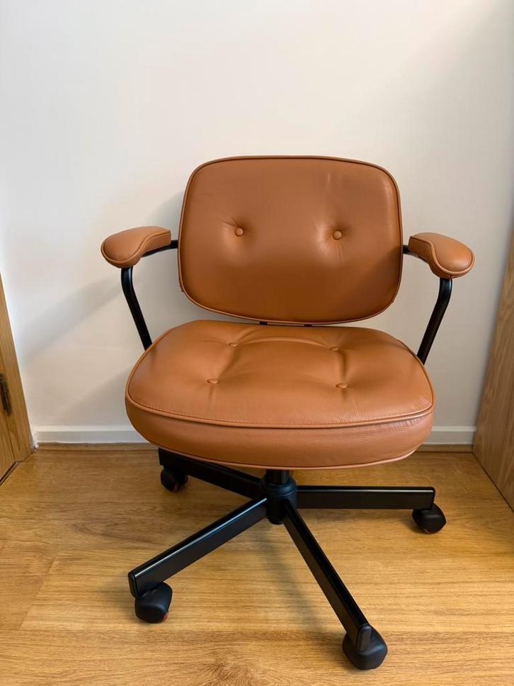 Chaise de bureau professionnel en véritable cuir, Huis en Inrichting, Bureaustoelen, Zo goed als nieuw, Bureaustoel, Bruin, Ophalen of Verzenden