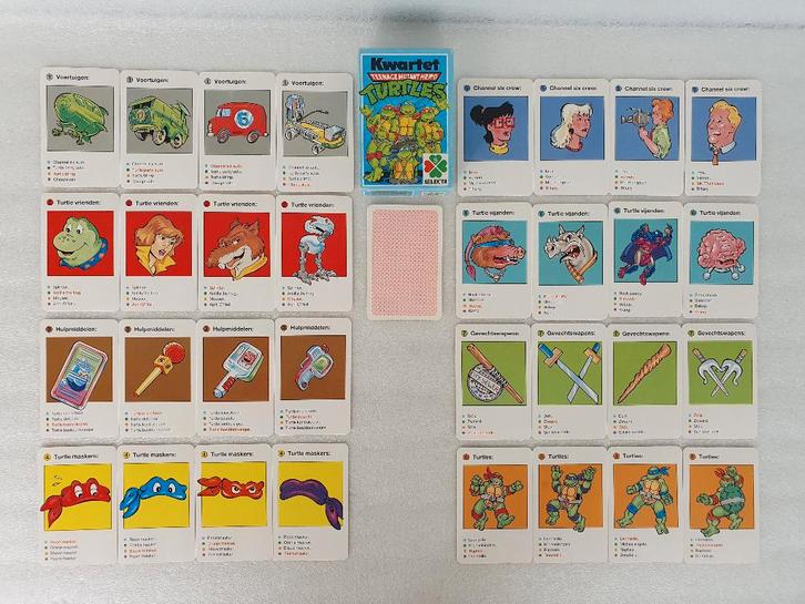 Kwartetspel Teenage Mutant Hero Turtles (Selecta, 1990), Verzamelen, Speelkaarten, Jokers en Kwartetten, Gebruikt, Kwartet(ten)