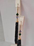 Exclusieve gouden oorhangers met tanzanieten,spinels en..., Handtassen en Accessoires, Oorbellen, Blauw, Nieuw, Ophalen of Verzenden