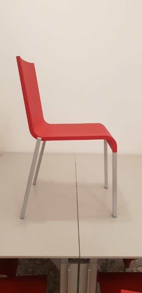 Vitra .03 - Maarten Van Severen - rouge, Maison & Meubles, Chaises, Enlèvement, Comme neuf, Rouge, Cinq, Six Chaises ou plus