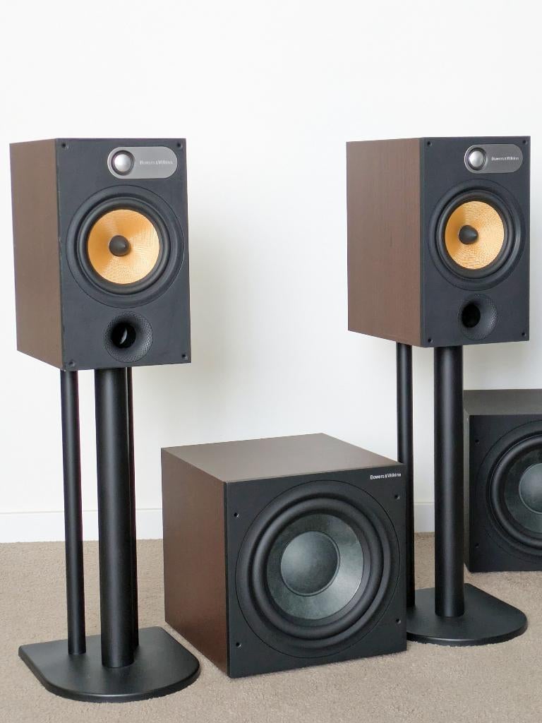 Bowers & Wilkins B&W 685 speakers + ASW 610 sub (ook apart), Audio, Tv en Foto, Luidsprekerboxen, Gebruikt, Front, Rear of Stereo speakers