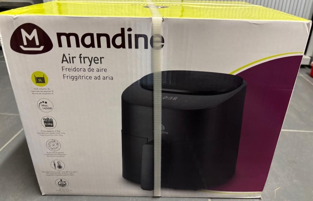 Friteuse AIR FRYER MANDINE NEUVE, Electroménager, 4 litres ou plus, Enlèvement, Neuf, Pan intérieur amovible