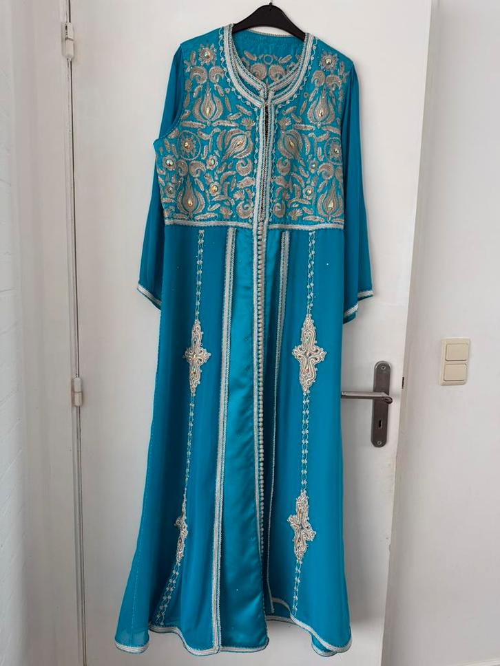 Caftan/ takchita, Kleding | Dames, Gelegenheidskleding, Zo goed als nieuw, Blauw, Ophalen