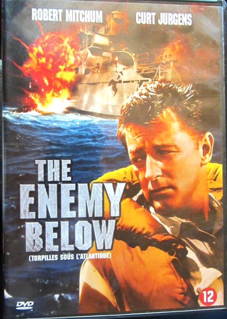 DVD OORLOG- THE ENEMY BELOW (ROBERT MITCHUM-CURT JURGENS), Cd's en Dvd's, Dvd's | Actie, Zo goed als nieuw, Oorlog, Alle leeftijden