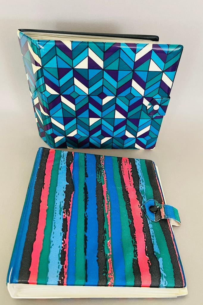 Vintage vinyl singles opbergmap 2 stuks retro 7 inch platen, Gebruikt, 7 inch, Ophalen of Verzenden, Beschermende buitenhoes