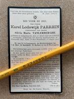 GUERRE 14-18 Réfugiés Langemark Parrein + Theuville Fr1917, Collections, Enlèvement ou Envoi, Image pieuse