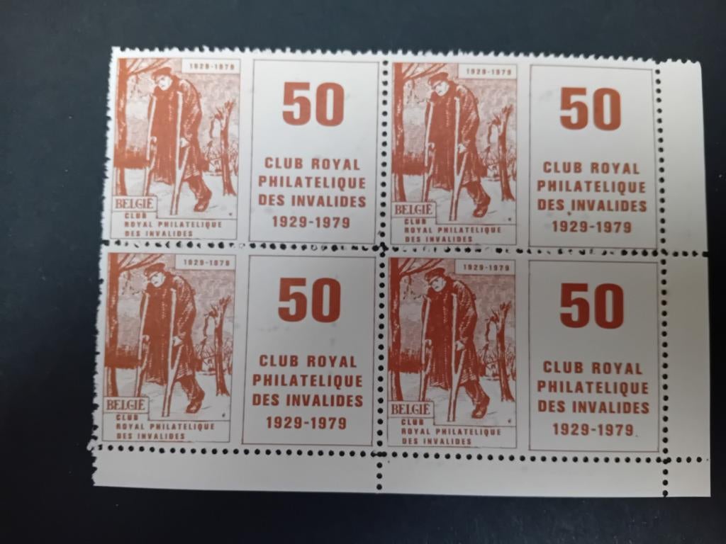 Sluitzegels 50 jaar Club Royal Philateque des invaliden lot, Ophalen of Verzenden