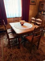 Tafel met 6 stoelen, Huis en Inrichting, Tafels | Eettafels, Ophalen, Gebruikt, 50 tot 100 cm, 100 tot 150 cm