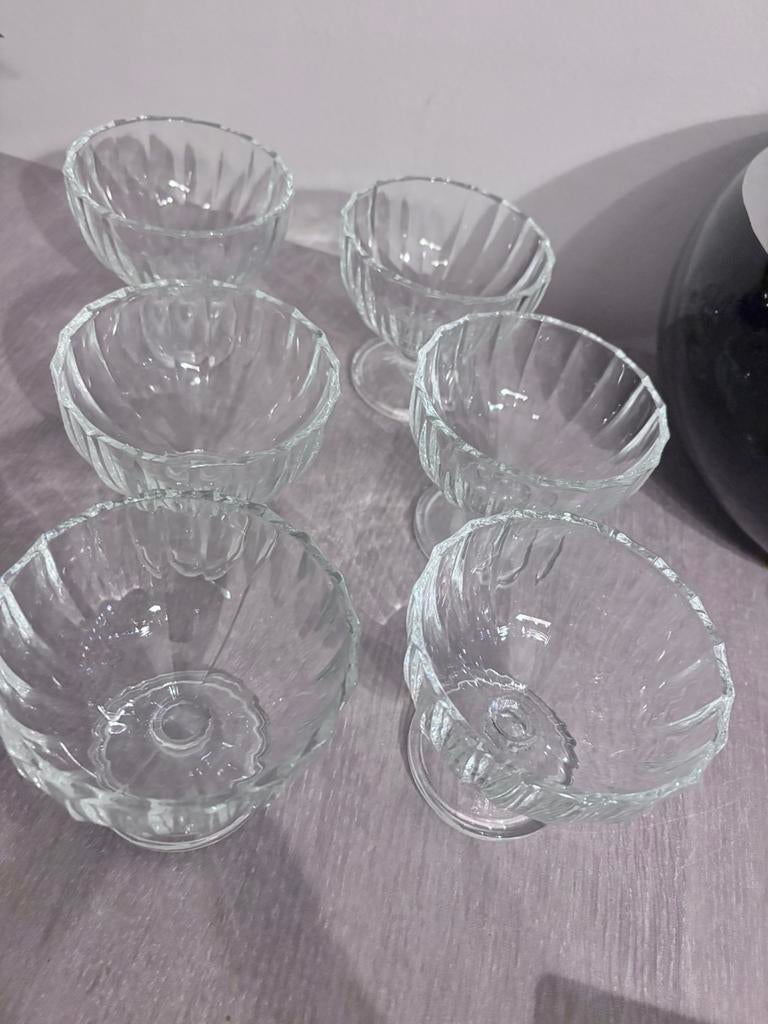 Coupe de galce en verre transparent a vendre 7 pieces, Enlèvement, Comme neuf