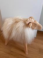 Tabouret decoratif - Mouton bois et laine, Ophalen, Zo goed als nieuw, Hout