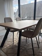 Table à manger avec 4 chaises, 150 à 200 cm, Cinq personnes ou plus, Chêne, Comme neuf
