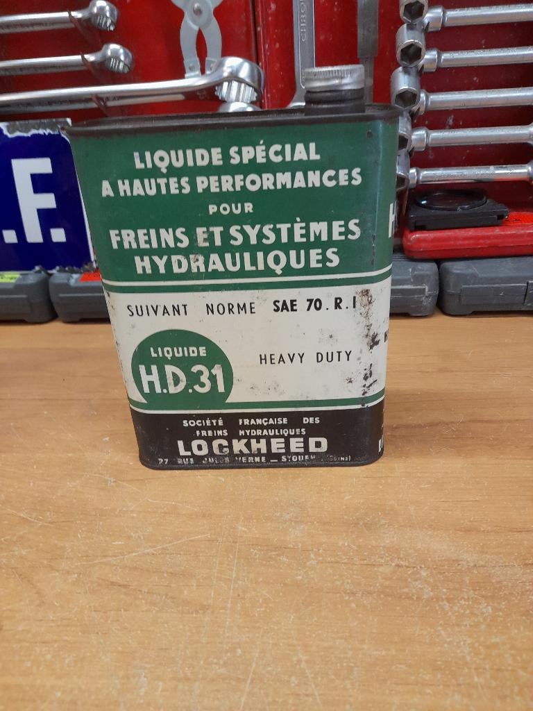 ancien bidon huile vide lockheed hd31 heavy duty, Collections, Marques & Objets publicitaires, Envoi, Utilisé, Autres types