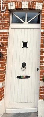 Houten voordeur met scharnieren nog zonder bovendeel (glas), Doe-het-zelf en Bouw, Ophalen, Gebruikt, Buitendeur, 200 tot 215 cm