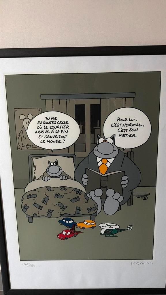 Signé Philippe Geluck « Le Chat », Antiquités & Art, Art | Lithographies & Sérigraphies, Enlèvement