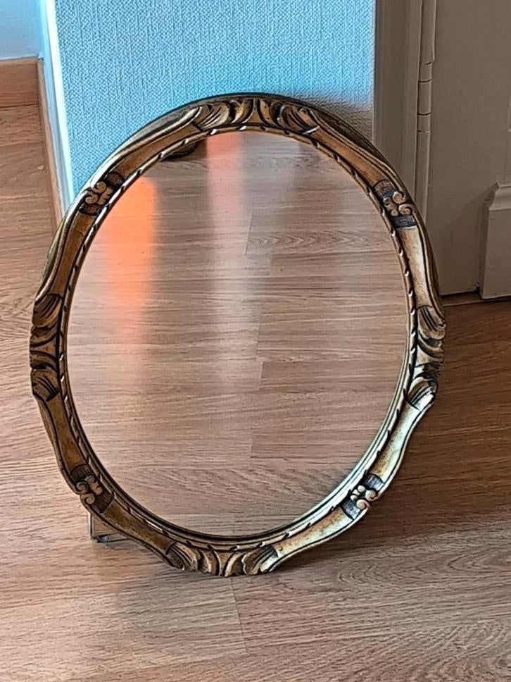 Vergulde ovale spiegel, Antiek en Kunst, Ophalen of Verzenden