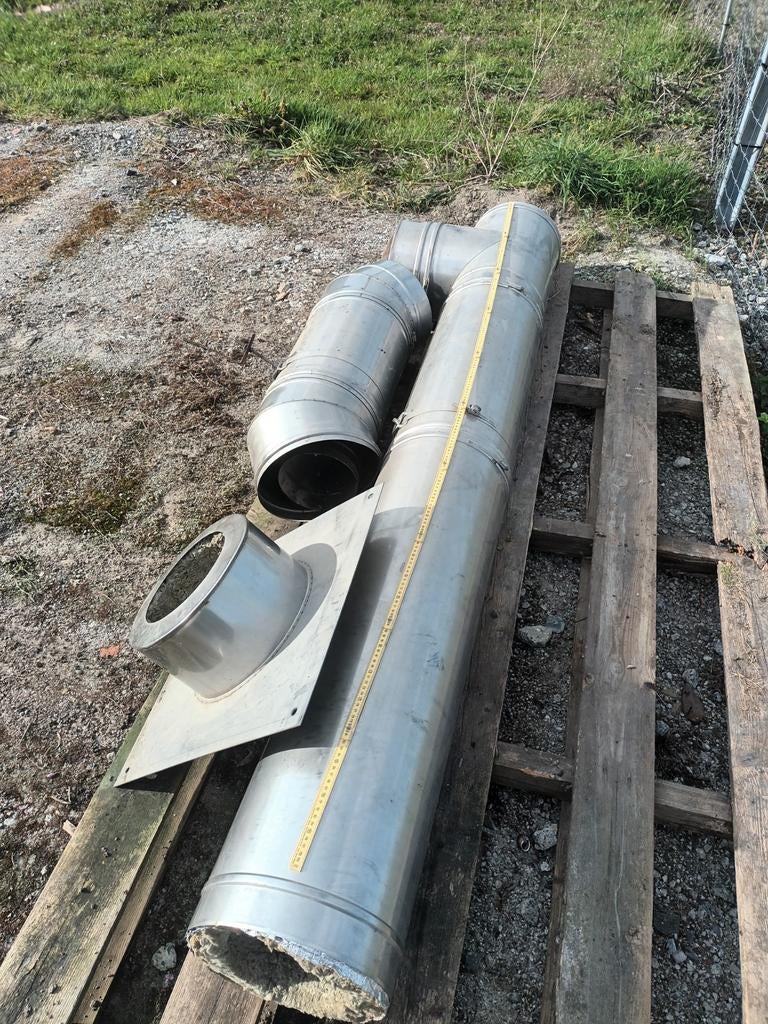 Dubbelwandige inoxbuis 280mm, Doe-het-zelf en Bouw, Buizen en Afvoer, Ophalen of Verzenden, Inox