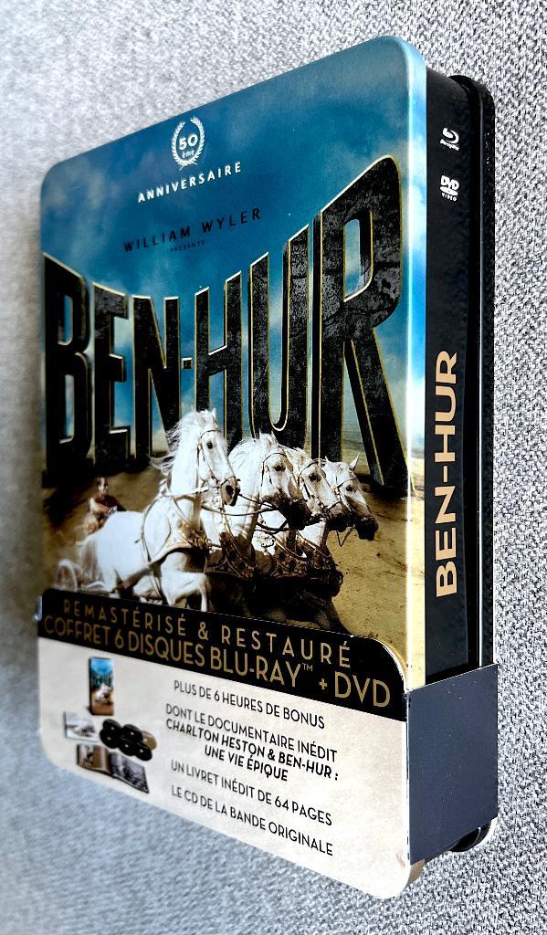 BEN HUR / Steelbook PRESTIGE - 3 BLURAY + 2DVD + 1CD + LIVRE, CD & DVD, Blu-ray, Comme neuf, Classiques, Coffret, Enlèvement ou Envoi