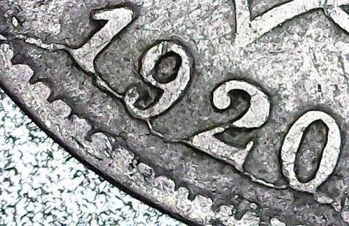 Variété 10 cts 1920 Fr Belgique bris de coin, Timbres & Monnaies, Monnaies | Belgique, Monnaie en vrac, Métal, Envoi
