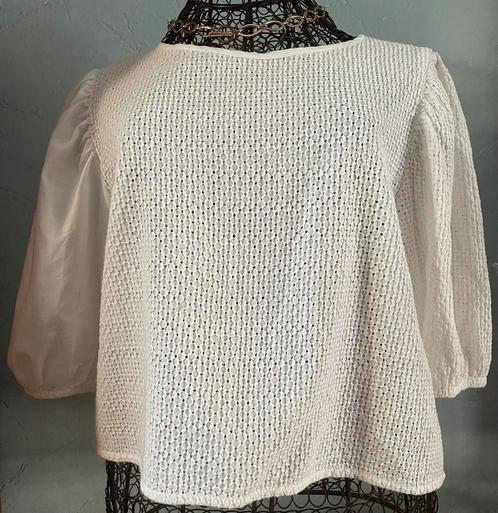 Caroline Biss 36 (38) Nieuwstaat crop top bloesje, Kleding | Dames, Blouses en Tunieken, Zo goed als nieuw, Maat 38/40 (M), Wit