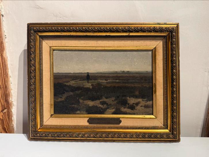 Cornelis Van Leemputten - Heidegezicht, Antiek en Kunst, Kunst | Schilderijen | Klassiek, Ophalen of Verzenden