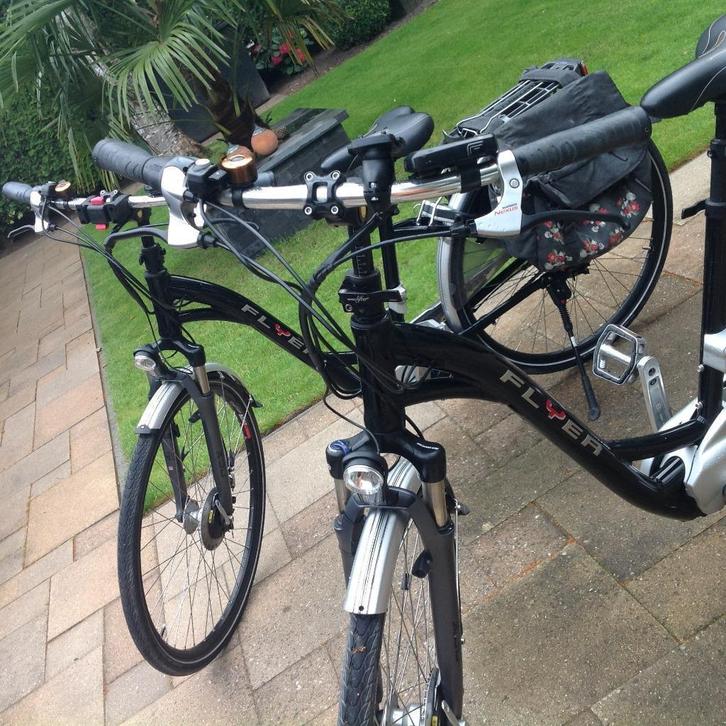 Twee Flyer E-bike T8 framemaat 45 cm, Fietsen en Brommers, Elektrische fietsen, Gebruikt, Overige merken, Minder dan 47 cm, 50 km per accu of meer