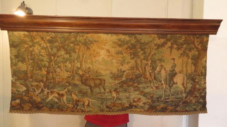 prachtig vintage wandtapijt in perfecte staat, Antiek en Kunst, Curiosa en Brocante, Ophalen of Verzenden
