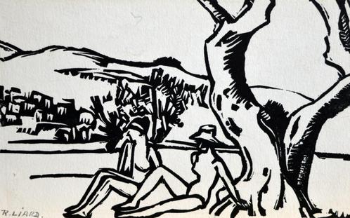 Robert Liard - Wenskaart - 1968 - Gravure, Antiek en Kunst, Kunst | Etsen en Gravures, Ophalen of Verzenden