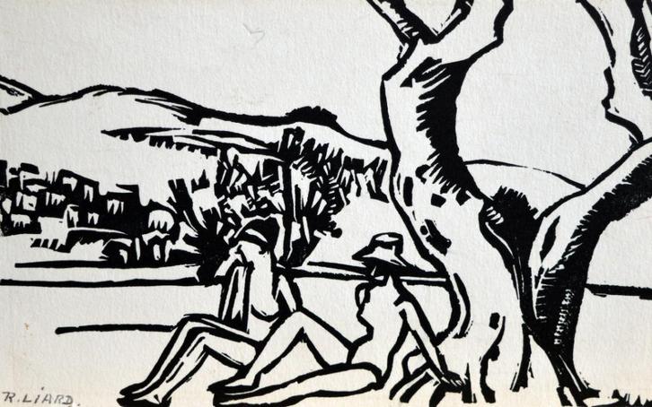 Robert Liard - Wenskaart - 1968 - Gravure, Antiek en Kunst, Kunst | Etsen en Gravures, Ophalen of Verzenden