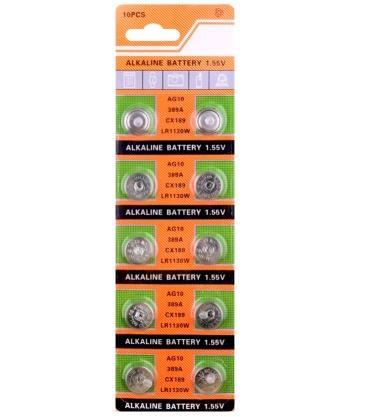 Pile bouton alcaline AG10/LR1130W/CX189 1,55 V, TV, Hi-fi & Vidéo, Batteries, Rechargeable, Enlèvement ou Envoi