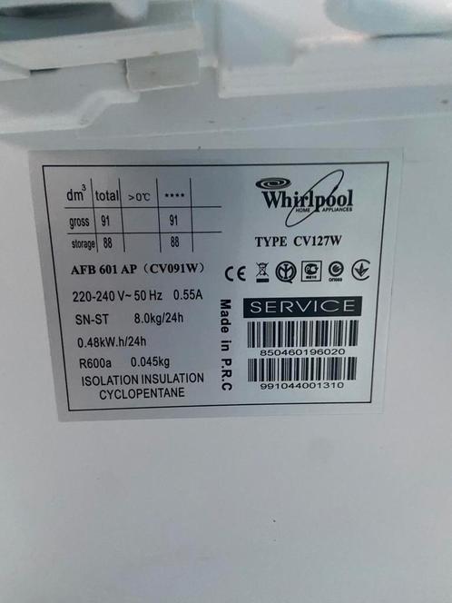 Whirlpool., Elektronische apparatuur, Vriezers en Diepvrieskisten, Zo goed als nieuw, Ophalen