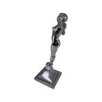 Femme Art Deco en métal chrome sur son socle, Antiquités & Art, Antiquités | Bronze & Cuivre, Enlèvement ou Envoi