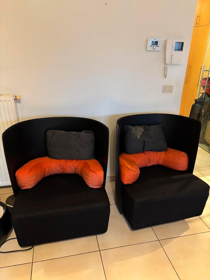 2 vintage kuipzetels - prijs voor allebei, Huis en Inrichting, Fauteuils, Zo goed als nieuw, Leer, Ophalen