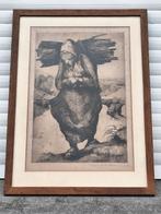 eau forte hiercheuse signe camile barthelemy, Antiquités & Art, Art | Eaux-fortes & Gravures, Enlèvement ou Envoi