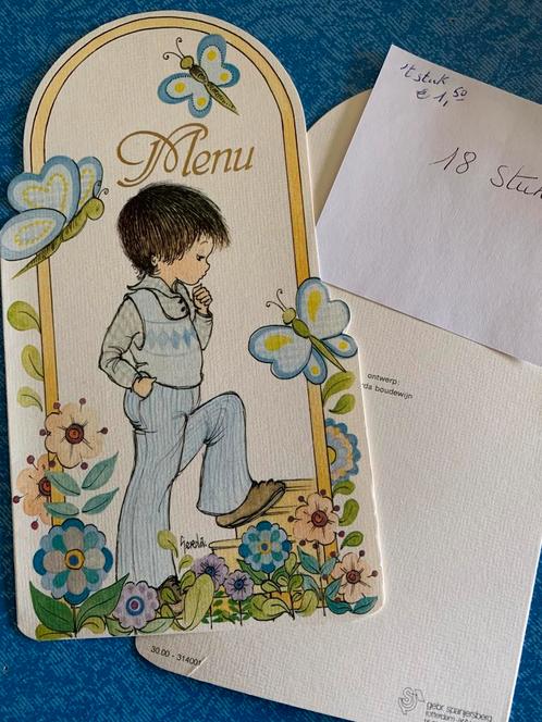 MENU - kaarten - kommunie (VINTAGE, jaren '60)., Diversen, Wenskaarten, Nieuw, Ophalen